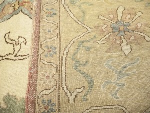 Cream Floral Oushak 12'6X17 Turkish Oriental Rug
