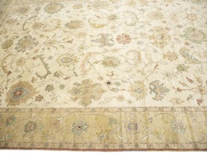Cream Floral Oushak 12'6X17 Turkish Oriental Rug