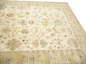 Cream Floral Oushak 12'6X17 Turkish Oriental Rug