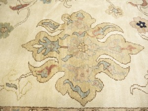 Cream Floral Oushak 12'6X17 Turkish Oriental Rug