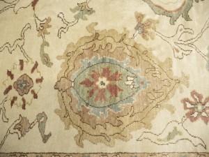 Cream Floral Oushak 12'6X17 Turkish Oriental Rug