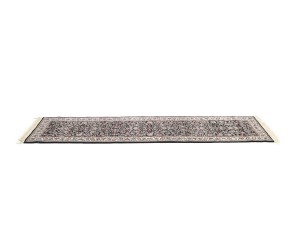 Charcoal Floral Tribal 2'6X9'9 Indo-Kashan Oriental Runner Rug