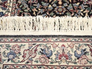 Charcoal Floral Tribal 2'6X9'9 Indo-Kashan Oriental Runner Rug