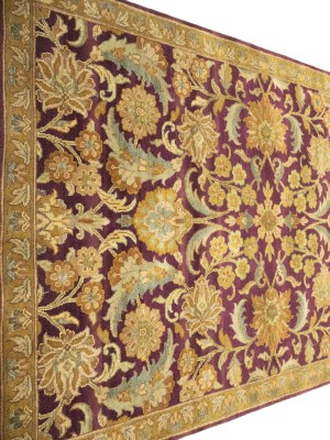 Burgundy Floral Classic 4X6 Agra Jaipur Oriental Rug