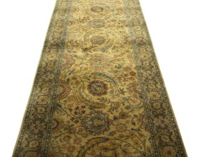 Golden Beige Floral Classic 3X13'5 Agra Jaipur Oriental Runner Rug