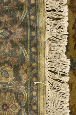 Golden Beige Floral Classic 3X13'5 Agra Jaipur Oriental Runner Rug