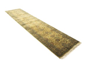 Golden Beige Floral Classic 3X13'5 Agra Jaipur Oriental Runner Rug