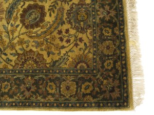 Golden Beige Floral Classic 3X13'5 Agra Jaipur Oriental Runner Rug