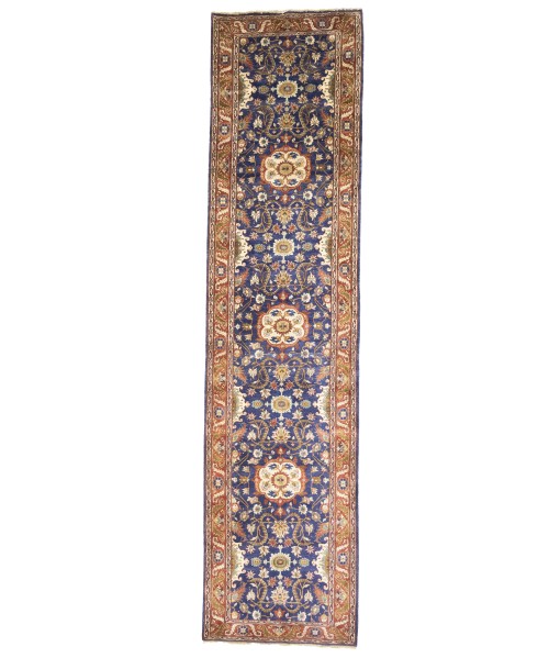 Navy Blue Floral Classic 4X16 Agra Jaipur Oriental Runner Rug