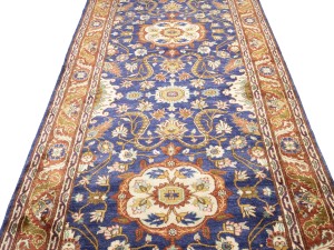 Navy Blue Floral Classic 4X16 Agra Jaipur Oriental Runner Rug