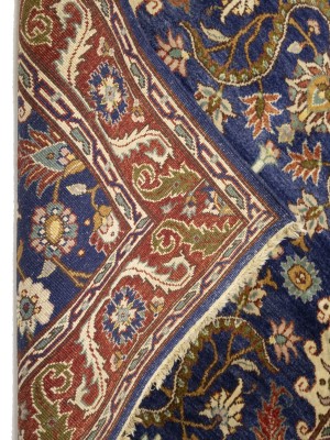 Navy Blue Floral Classic 4X16 Agra Jaipur Oriental Runner Rug