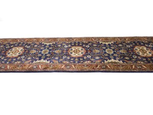 Navy Blue Floral Classic 4X16 Agra Jaipur Oriental Runner Rug