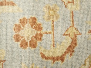 Light Blue Floral Oushak 3X12 Turkish Oriental Runner Rug