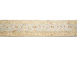 Light Blue Floral Oushak 3X12 Turkish Oriental Runner Rug