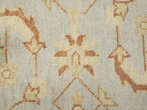 Light Blue Floral Oushak 3X12 Turkish Oriental Runner Rug