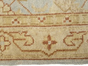 Light Blue Floral Oushak 3X12 Turkish Oriental Runner Rug