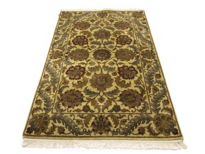 Golden Beige Floral Classic 4X6'5 Agra Jaipur Oriental Rug