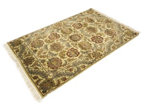 Golden Beige Floral Classic 4X6'5 Agra Jaipur Oriental Rug