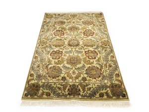 Golden Beige Floral Classic 4X6'5 Agra Jaipur Oriental Rug
