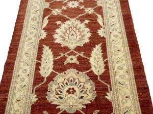 Scarlet Red Floral 3X9 Peshawar Pakistan Oriental Runner Rug