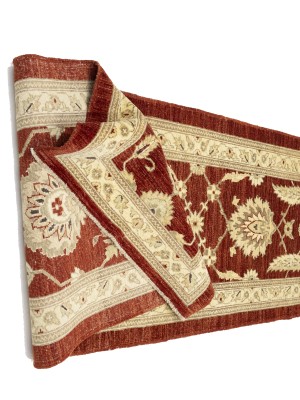Scarlet Red Floral 3X9 Peshawar Pakistan Oriental Runner Rug