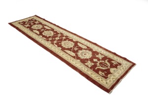 Scarlet Red Floral 3X9 Peshawar Pakistan Oriental Runner Rug