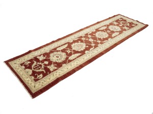 Scarlet Red Floral 3X9 Peshawar Pakistan Oriental Runner Rug