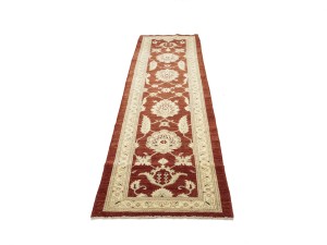 Scarlet Red Floral 3X9 Peshawar Pakistan Oriental Runner Rug