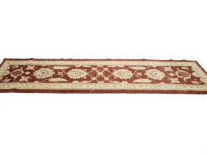 Scarlet Red Floral 3X9 Peshawar Pakistan Oriental Runner Rug