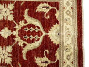 Scarlet Red Floral 3X9 Peshawar Pakistan Oriental Runner Rug