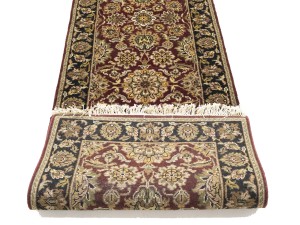 Maroon Red Floral Classic 2'6X18 Agra Jaipur Oriental Runner Rug