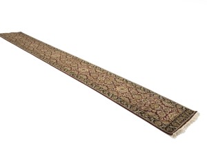 Maroon Red Floral Classic 2'6X18 Agra Jaipur Oriental Runner Rug