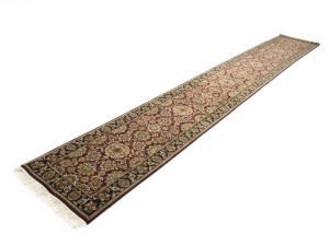 Maroon Red Floral Classic 2'6X18 Agra Jaipur Oriental Runner Rug