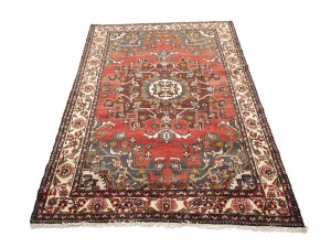Vintage Red Floral Tribal 4'5X6'7 Hamedan Persian Rug