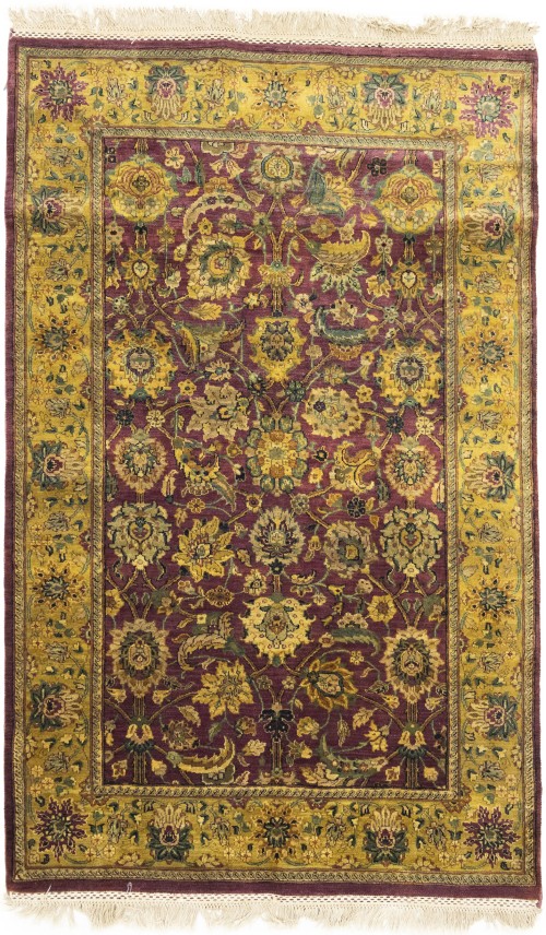 Purple Floral Classic 4X6 Agra Jaipur Oriental Rug