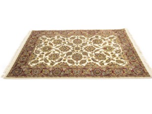 Cream Floral Classic 4'5X6'2 Agra Jaipur Oriental Rug
