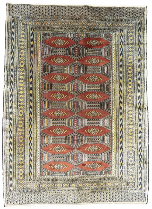 Vintage Rusty Red Tribal 4X6 Bokhara Pakistan Rug