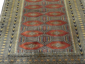Vintage Rusty Red Tribal 4X6 Bokhara Pakistan Rug