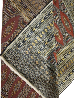 Vintage Rusty Red Tribal 4X6 Bokhara Pakistan Rug