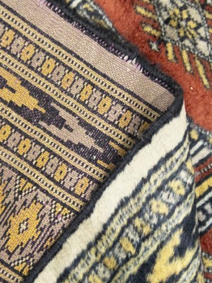 Vintage Rusty Red Tribal 4X6 Bokhara Pakistan Rug