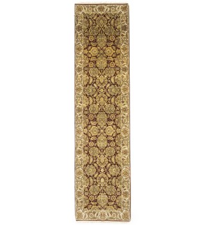 Maroon Red Floral Classic 3X12 Agra Jaipur Oriental Runner Rug