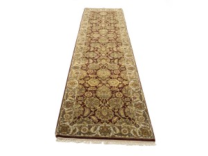 Maroon Red Floral Classic 3X12 Agra Jaipur Oriental Runner Rug