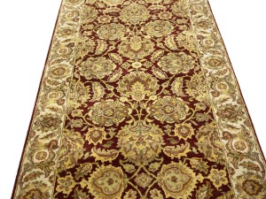 Maroon Red Floral Classic 3X12 Agra Jaipur Oriental Runner Rug
