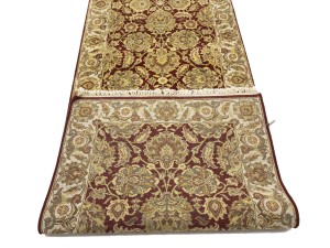 Maroon Red Floral Classic 3X12 Agra Jaipur Oriental Runner Rug
