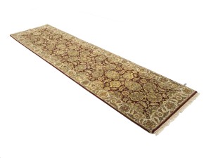 Maroon Red Floral Classic 3X12 Agra Jaipur Oriental Runner Rug