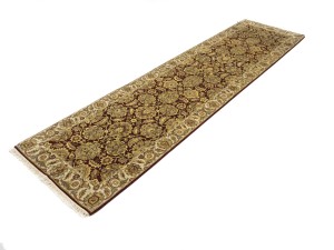 Maroon Red Floral Classic 3X12 Agra Jaipur Oriental Runner Rug