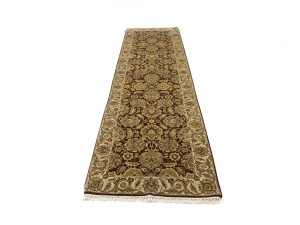 Maroon Red Floral Classic 3X12 Agra Jaipur Oriental Runner Rug