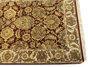 Maroon Red Floral Classic 3X12 Agra Jaipur Oriental Runner Rug
