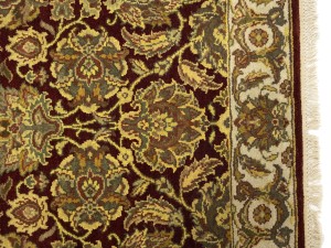 Maroon Red Floral Classic 3X12 Agra Jaipur Oriental Runner Rug