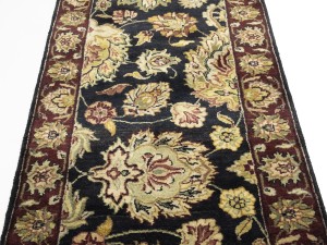 Charcoal Floral Classic 2'6X15'6 Agra Jaipur Oriental Runner Rug